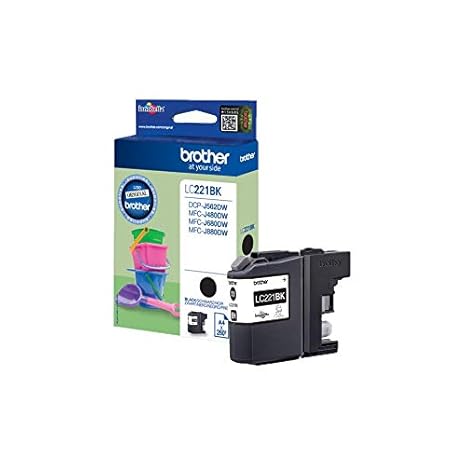 Brother Original Tintenpatrone LC-221BK (schwarz) (kompatibel mit Brother DCP-J562DW, MFC-J480DW, MFC-J680DW, MFC-J880DW)