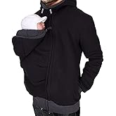 amropi Mens Kangaroo Jacket for Dad and Baby Carrier Hoodie Pullover Sweatshirt