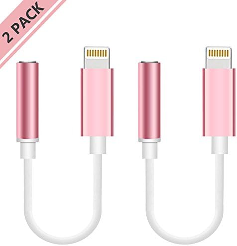 Lightning to 3.5mm Headphone Jack Adapter,INGOUE 2Pack Lightning to 3.5 mm Headphone Jack Adapter for iPhone 6/6s/7/7 Plus and More