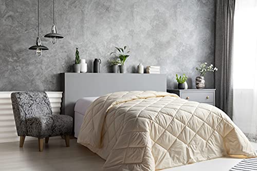 Edredom Charm Percal 250 Fios - Bege - Solteiro 160X220