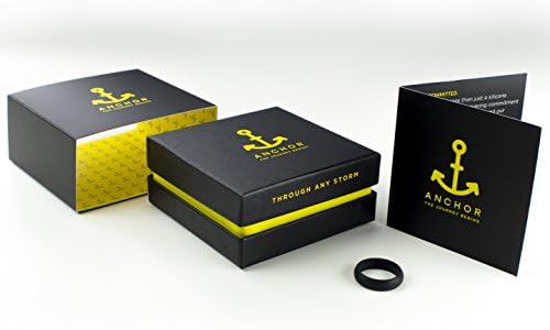 Anchor Silicone Wedding Ring for Women with Exclusive Gift Box - Award-Winning Safe and Versatile Wedding Bands Designed for Your Active Lifestyle (Onyx Black, XXXL)