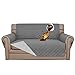 Easy-Going Sofa Slipcover Loveseat Cover Waterproof Couch Cover Washable Sofa Cover for 2 Cushion Couch Non-Slip Fabric Furniture Protector with Pocket for Pets Kids Dog Cat (Loveseat, Grey, Medium)