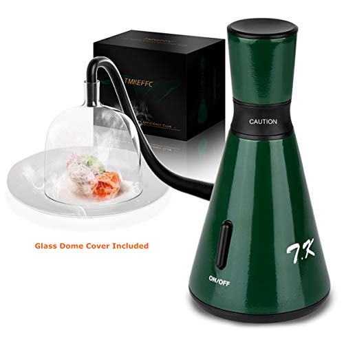 Smoke Infuser Food Smoker Gun for Drinks Cocktails Smoking, Portable Hand-held Cold Smoke, 4 AA Batteries Operated, Glass Cloche Included, Green