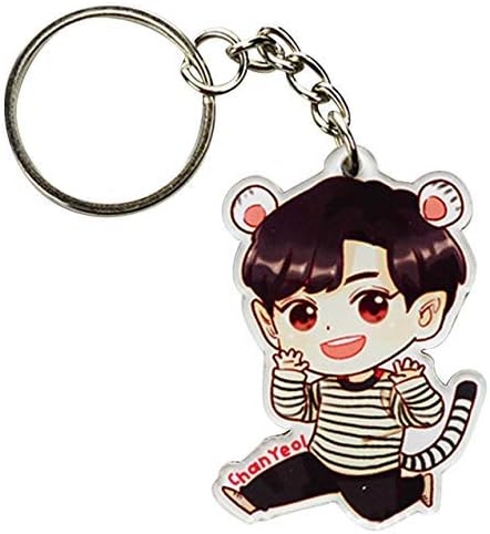 dyudyrujdtry KPOP EXO Cute Cartoon Acrylic Keychain Key Ring for Bag and Belt Loop Accessory Best Gift for Fans( H02)