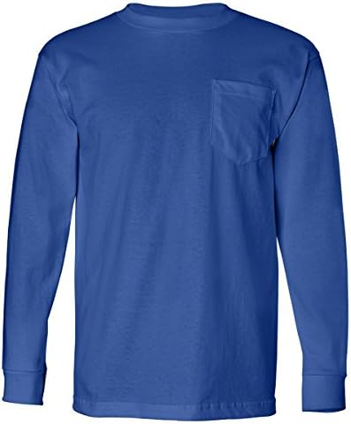 Bayside Men's American Style Heavyweight Hems Pocket T-Shirt, Royal, X-Large