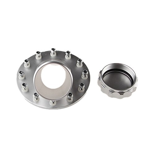 AdlerSpeed Billet Fuel Cell Fast Fill Filler Neck 45 Degree 12Bolt Flange Aluminum Silver - US Shipping