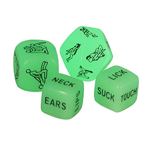 Funny and Romantic Role Playing Dice Luminous Dice Game Set of 4, Novelty Gift for Honeymoon bacherette Party,Him and Her, Bridal Shower, Groom Roast,Newlyweds, Wedding, Anniversary, Marriage - Thumbnail 5
