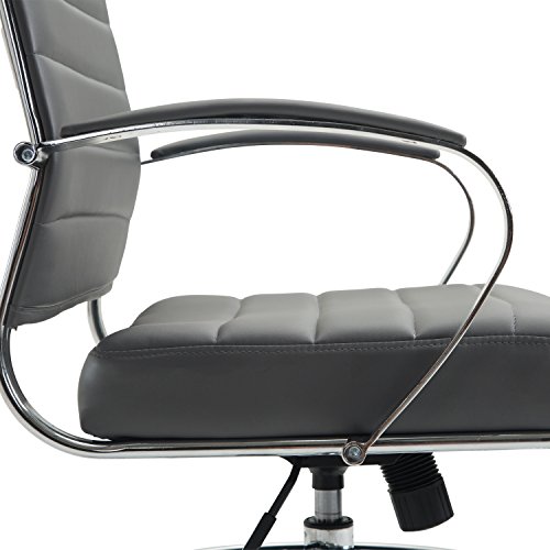 Poly and Bark Tremaine Drafting Chair in Vegan Leather, Grey - Thumbnail 5