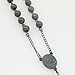 IcedTime Mens Black Stainless Steel Rosary Necklace with Cross - 32