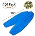 ABC PACK & SUPPLY Blue Disposable Arm Sleeves Covers, 18-Inch. Pack of 100 Disposable Arm Sleeve Protectors with Elastic Ends, 2 mil. Waterproof Polyethylene Disposable Sleeve Protectors for Arms