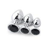 Yarachel 3PCS Stainless Steel Jeweled Sexy Stimulation Toys for Adult (Blue)