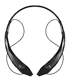 LeadTry Bluetooth Stereo In-ear Noise Cancelling Sports Neckband Headset with Microphone, Black