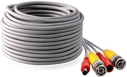 IHOMEGUARD Pre-made All-in-One 100 Ft BNC Video and Power Cable Wire Cord with Female Connector Gray Coaxial Cable Extension Wire Cord for DVR CCTV Security Camera Surveillance System