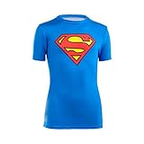 Under Armour Kids Boy's Alter Ego DC  Comics Superman S/S Fitted Shirt (Little Kids/Big Kids) Royal XL (18-20 Big Kids)