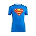 Under Armour Kids Boy's Alter Ego DC  Comics Superman S/S Fitted Shirt (Little Kids/Big Kids) Royal XL (18-20 Big Kids)