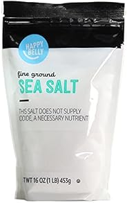Amazon Brand - Happy Belly Sea Salt, Fine Ground, 16 Ounce