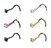 18-20G 6Pcs Stainless Steel Screw Stud Nose Ring CZ Stud Nose Piercing Body Jewelry for Mens Womens