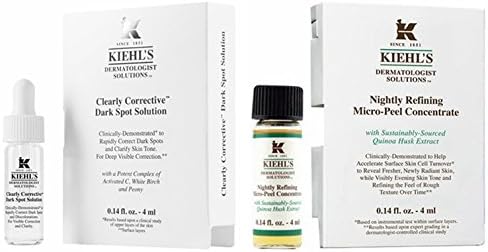 Kiehls Clearly Corrective Dark Spot Solution &amp; Nightly Refining Concentrate Travel Size, Set of 2, 4ml Each