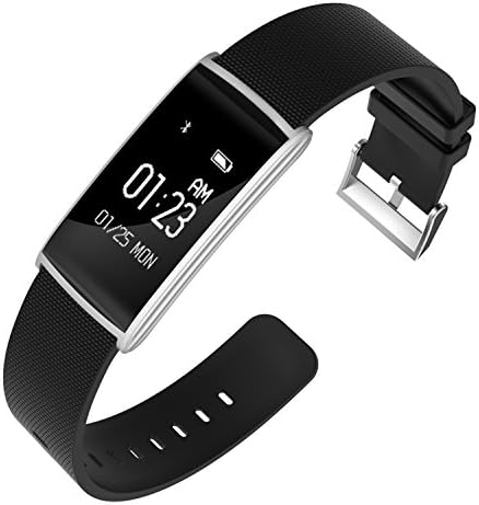 Fitness Tracker,WFCL Simple Fashion Waterproof OLED Touch Screen Smart Watch,Heart Rate Monitor Monitoring Calorie Sleep Monitor For Function,for IOS Android (Silver)