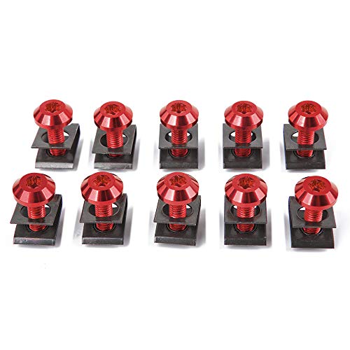 XX eCommerce Motorcycle Motorbike Universal Aluminum Accessories M6 10pcs Motorcycle Fairing Bolt Screw Fastener Speed Clip Fixation Nut kit for BMW Yamaha Honda Kawasaki Harley Ducati