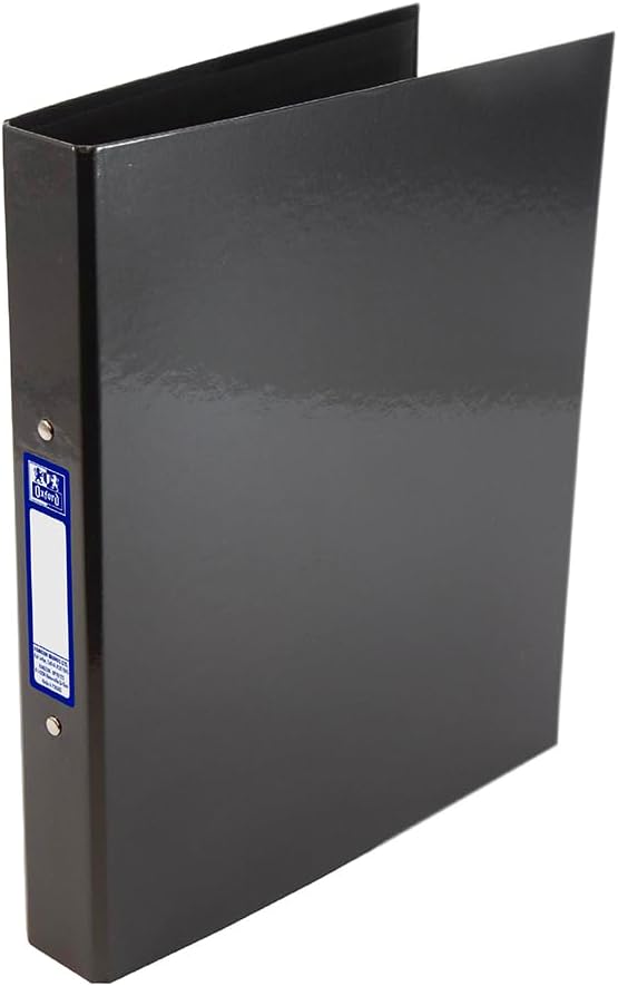 Oxford Premium A4 Ring Binder Charcoal Black 25mm 40mm Spine Laminated