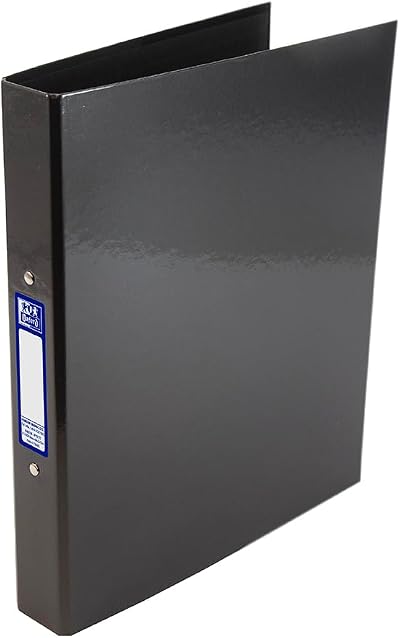 Oxford Premium A4 Ring Binder Charcoal Black 25mm 40mm Spine Laminated