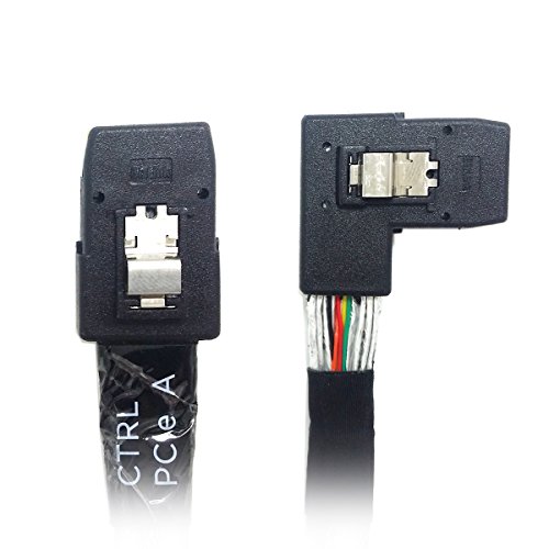 JSER Ultra Slim Flat Left Angled 90 Degree Mini SAS 36pin SFF-8087 to 8087 Data Raid Cable 80cm JSER