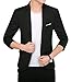 DAVID.ANN Men's Slim Fit One Button Casual Blazer Jacket,Black,Small