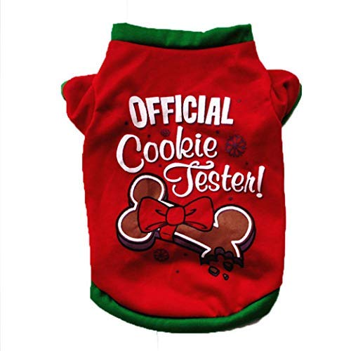 succeedtop Funny Christmas Dog Cat Clothing Cotton T Shirt Cute Puppy Costume Classic Party Apparel Vest Shirt (XS) - Thumbnail 7