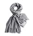 MolVee Linen Warm Scarf Shawl Women Men Solid Color Wrap Beach Towel (046-Light Grey)
