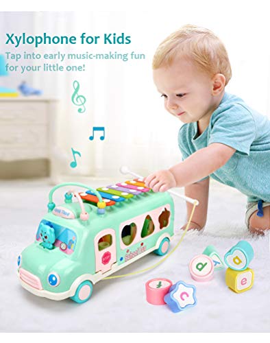 image for Frudaca Baby Musical Toys Xylophone Learning Toys, Blocks, Push & Pull
