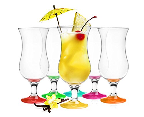 Sendez 6 Cocktailgläser Mix 480ml Hurricane Cocktailglas Longdrinkgläser Eisgläser