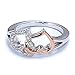 DearAnswer Double Love Rings Valentine's Day Collection Romance Heart Wrap Ring Promise Wedding Anniversary Ladies Fashion Jewelry Gifts,Rose Gold,7# primary