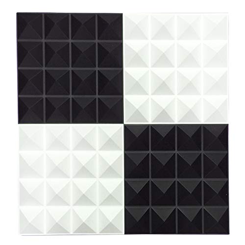 TroyStudio Acoustic Sound Diffuser Panel - Multiple Colors, 12'' X 12'' X 1'', PACK of 4 (White)