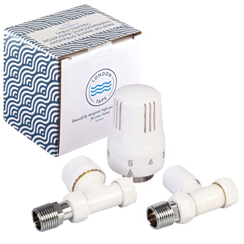 White Straight Thermostatic Radiator Valves