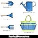 D SERIES Kids Gardening Tool Set Real Tools with Safety Edges, Gloves & Durable Tool Carrying Bag | Includes Blue Watering Can, Child Sized Trowel, Rake & Garden Fork | Learn While Playing