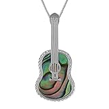 Sterling Silver Abalone Shell Ukulele Pendant