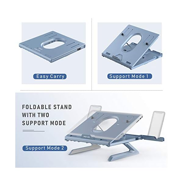 Jelly-Comb-Laptop-Stand-Multi-Angle-Adjustable-Laptop-Riser-With-Foldable-Legs-and-Phone-Holder-Ventilated-Notebook-Stand-Tray-for-MacBook-Desktop-Computer-Tablet-Grey Jelly Comb Laptop Stand, Multi-Angle Adjustable Laptop Riser With Foldable Legs and Phone Holder, Ventilated Notebook…