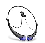 GranVela HBS-860 Memory Flex Neck Strap with Magnetic Ear Buds ACUSBKK Tone Wireless Bluetooth Stereo Headset, for iPhone,Nokia,HTC,Samsung,LG,Moto,iPad( Retail Packaging)-Blue&Black
