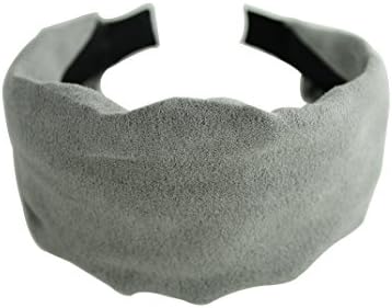 Heather Grey Faux Suede Wide Hard Headband, Bargain Headbands Headwrap Headwear