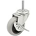 Shepherd Hardware Heavy Duty TPR Rubber Caster Wheel with Swiveling Threaded Stem w/ Brake-3-Inch-110 lb. Load Capacity-Non-Marking for use in Hospitals,Food Service,& Other Institutional Applications