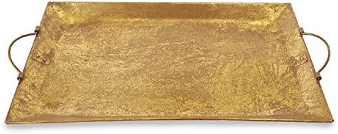 Large Gold Foil Tin Serving Tray, 16 1/2" x 26".