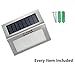 [Pack of 8] F-TECK Outdoor Stainless Steel LED Solar Step Light Wireless Super Bright Modern White Lamp Waterproof Lighting for Deck, Staircase, Walkway, Patio, Garden, Yard Auto On/Off Dusk to Dawn