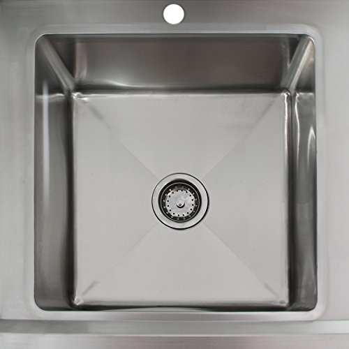 Kukoo Gastro Profi Edelstahl Edelstahlspüle Spültisch Spülbecken Waschbecken Gastrotische Spüle Spülbecken Gastro Becken Links Abtropffläche rechts 120cm x 60cm x 90cm mit Gratis Abflusssieb – Bild 8