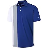 M MAELREG Mens Golf Polo Shirts Short Sleeve Dry Fit Casual Performance Moisture Wicking Color Block Polo Shirts for Men