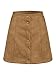 Persun Women's Brown Faux Suedettte Button Front Plain A-line Mini Skirt ,Brown ,Medium
