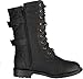 TOP Moda Women’S Pack-72 Military Lace Up Combat Boot,Black,8