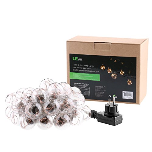 [- LE Birne Lichterkette 6M gelbwarmweiß 4.5w Kugel Kupferdraht Beleuchtung Deko für Par