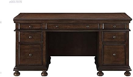 Executive Desk Crafted of solid hardwood birch veneers in an upscale walnut color.
