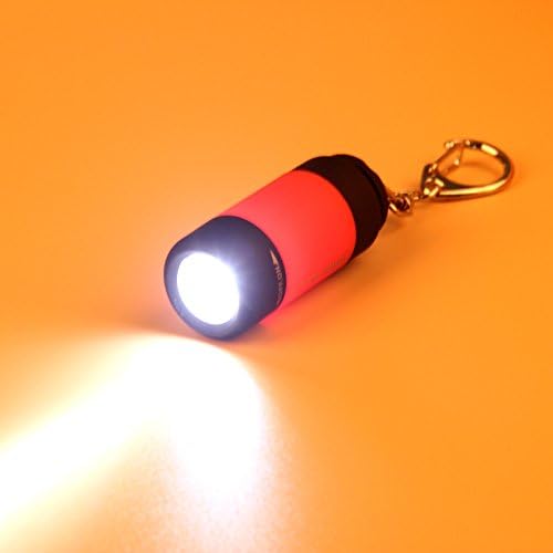 SAQIMA USB Mini Torch, Mini-Torch 0.3W 25Lum USB Rechargeable LED Torch Lamp Flashlight Keychain (Red)